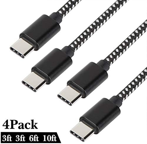 USB C Cable, USB Type C Cable 3FT 3FT 6FT 10FT Durable Fast Charger Nylon Braided Compatible with Samsung Galaxy S9 S8 Plus Note 9 8,Moto Z Z2,LG V30 V20 G5