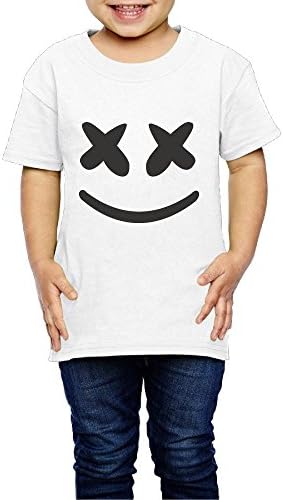 Kodggkh Cool Marshmello Face Crew Neck Short Sleeve Shirt 2-6 Toddler Kids