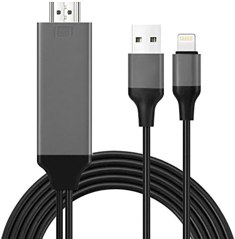 Hoidokly Lightning to HDMI Cable 6.6ft Plug and Play iPad to HDMI Cord HDTV 1080P Mirror on Home Theater/Projector/TV, Suitable for iPhone X/8/7/6/5 series, iPad Air/Mini/Pro, iPod Touch