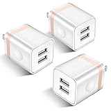 STELECH USB Wall Charger, 3-Pack 2.1A Dual Port USB Power Adapter Wall Charger Plug Charging Block Cube Compatible with Phone Xs Max/Xs/XR/X/8/7/6 Plus/5S/4S, Samsung, LG, Kindle, Android Phone -White