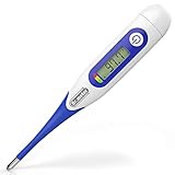 Dr.meter FDA Approved Body Temperature Thermometer, Fast Reading Digital Thermometer for Oral, Rectal and Underarm Using with Fever Indicator and Flexible Tip for Human Body and Pets