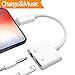 Lightening Jack Headphone Adapter for iPhone Dongle Earphone Audio Adaptor for iPhone X / 8/7 / Plus 2 in 1 Lighting to 3.5 mm Aux Converter & Charger Cables Support iOS 11