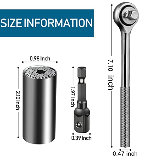 MUYDZ Super Universal Socket Wrench Tools Grip Multi Function Ratchet Wrench Power Drill Bit