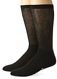 Dr. Scholl's Men's Big-Tall 2 Pack Non-Binding Crew Socks,Black,X-Large(Shoe Size: 11-15/ Sock Size: 13-15)