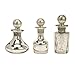 Stonebriar Antique Silver Mercury Glass Decorative Bottles with Stoppers Set