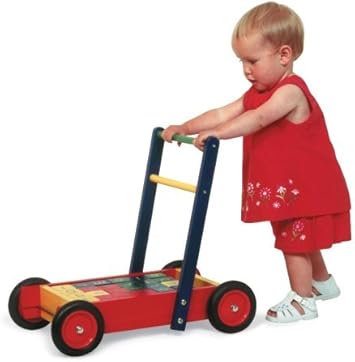 wooden baby walker with bricks