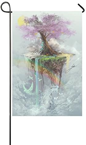 Yard Home Outdoor Decor - Double Sided Polyester Miraculous Tree Of Life Garden Decor Flag Banner,12 x 18 inches