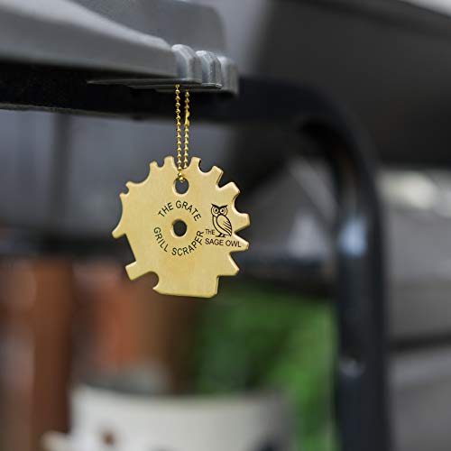 Safe Brass Grill Scraper Tool - Avoid A Common Outdoor Grilling Hazard with This BarBQue Tool - The Grate Grill Scraper