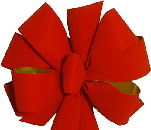 FREE Shipping 12 Pack ($8.33 EA) Red Velvet Metallic Gold Back Christmas Bows/10" W x 26" L Tails 20" Handmade Decoration for Wreaths,Tree Topper,Indoor/Outdoor,Custom Package,Arrives Fluffy Not Flat