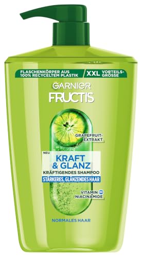 Garnier Fructis Strength and Shine Strengthening Shampoo Grapefruit Extract XXL, Returns Hair Strength and Energy, for Stronger and Shiny Hair, Maxi Format, 1000 ml
