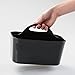 mDesign Plastic Cutlery Storage Organizer Caddy Bin - Tote with Handle - Kitchen Cabinet or Pantry - Basket Organizer for Forks, Knives, Spoons, Napkins - Indoor or Outdoor Use - Black