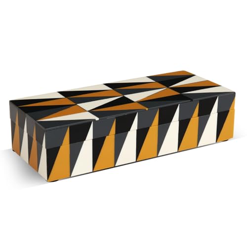 Handicrafts Home Decorative Storage Box with Lid, Box for Remote Controls, Coffee Table Storage Organizer, Keepsake Decorative Box for Living Room, Shelf & Hallway Decor, Puzzle Guild 10 x 4.5 x 2.5 โ image 1