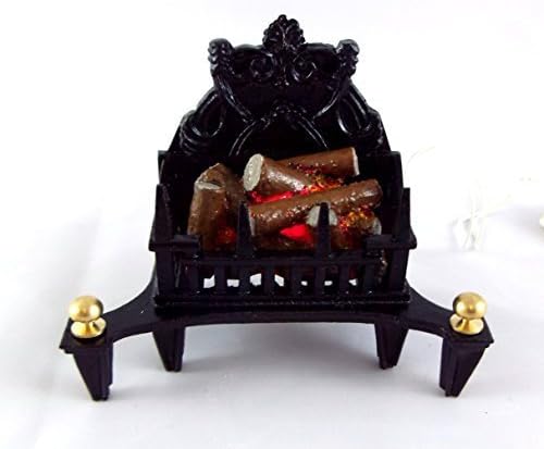 Artisan Design Dolls House Miniature 1:12 Fireplace Accessory Log Fire In Grate Firebox