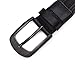 Men's Military Water-Washed Canvas Waist Web Belt Leather Tipped End and Silver Metal Buckle (Medium(34-36), Black)