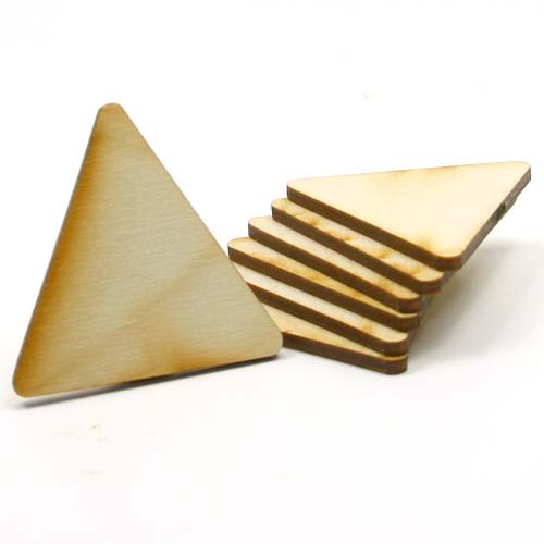 Mylittlewoodshop - Pkg of 12 - Triangle - 1 inch by 1 inch with rounded points and 1/8 inch(LC-TRIA01-12)