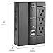 1350-Joule USB Wall Outlet Surge Protector, 6 Grounded Outlets (3 Swivel and 3 Side-Entry), 15A/125V/1875W, 2.4A Dual USB Charging Ports, ETL Listed, Black