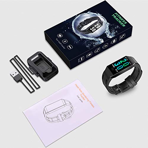 FYLINA Fitness Tracker HR, Activity Tracker Watch with Heart Rate Monitor and Sleep Monitor, IP67 Waterproof Smart Bracelet with Step Counter, Calorie Counter, Stopwatch, Pedometer for Men Women Kids