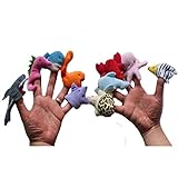 FunsLane Ocean Animal Finger Puppets Soft Baby Educational Hand Toy Sea Animal Finger Puppets Plush Toys for Kids Story Time 10 Pcs