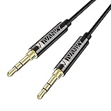 Long AUX Cable [8ft/2.4M - Copper Shell, Hi-Fi Sound Quality] - iVanky 3.5mm Male to Male Audio Cable/Auxiliary Cable/Aux Cord for Car Stereos, iPod, iPhone, Sony Series, Beats and More - Black