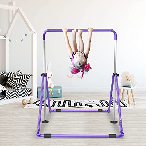 RINREA Gymnastic Bars for Kids with Adjustable Height, Folding