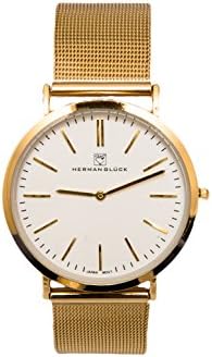 Herman Glück Luxury Slim Design Mesh Stainless Steel Watch (Gold)