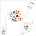 Enercell Dot USB Retractable Sync/Charge 2.46 Feet Data Cable USB Charger for 30-Pin iPad 2 3 iPhone 3G 3GS 4 4S iPod Touch Classic Video Nano