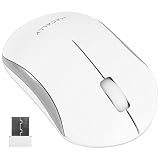 Macally RF Wireless Computer Mouse with 3 Button, Scroll Wheel, 2.4ghz Dongle Receiver, Compatible with Windows PC, Apple MacBook Pro/Air, iMac, Mac Mini, Laptops (White)
