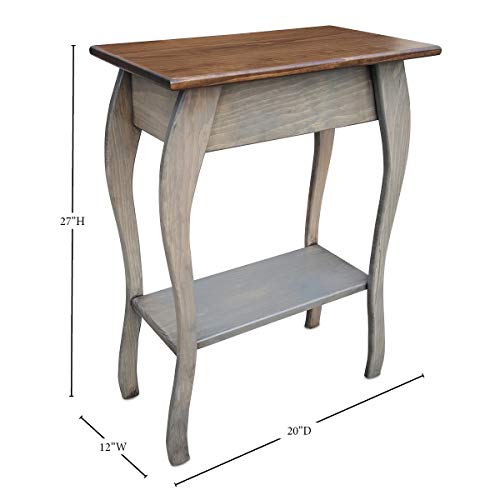 Slim Wooden End Table Amish Furniture Thin Narrow Side Tables for