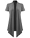 Dutebare Womens Short Sleeve Open Front Cardigan Lightweight Drape Cardigans Dark Gray XL