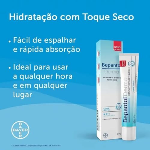 Bepantol Derma Hidratante Facial Toque Seco, Pele Normal a Seca, 30g