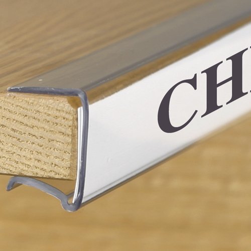 Shelf Clip Label Holder, 1 1/8"x6", Clear, Plastic, WSC1186 Office