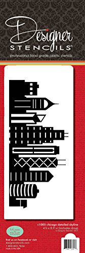 Chicago Detailed Skyline Cake Stencil Side C1005 by Designer Stencils