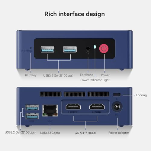 Beelink N100 Mini PC (up to 3.4GHz), 12th Alder Lake Mini Desktop Computer with 12GB LPDDR5 RAM and 512GB M.2 SATA SSD 4K with Dual HDMI Output, 2.5Gbps RJ45 Port, Wi-Fi 6