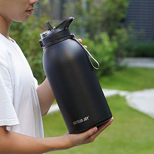 BOTTLED JOY Half Gallon Stainless Steel Insulated Water Bottle Double