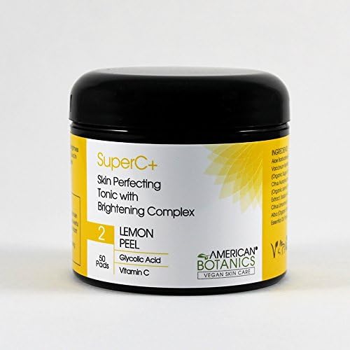 American Botanics SuperC+ Skin Perfecting Tonic with Brightening Complex Toner Pads - All Natural, Vegan, Cruelty-Free, Botanical Skin Care