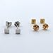 14k Yellow, White or Rose Gold Tiny Square Stud Earrings