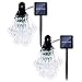Icicle Solar String Lights Outdoor,19.2 Ft 8 Modes 30 Water Drop LED, Christmas Lights for Garden Decorations, Fence, Patio, Xmas, Wedding, Party and Holiday (2 Pack, Cool White)