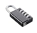 MazePlus 4 Digit Combination High Security Resettable Padlocks Black 1-Pack - Heavy Duty Weatherproof Construction - Ideal For Lockers, Suitcases, Travel Bags, Chains & More