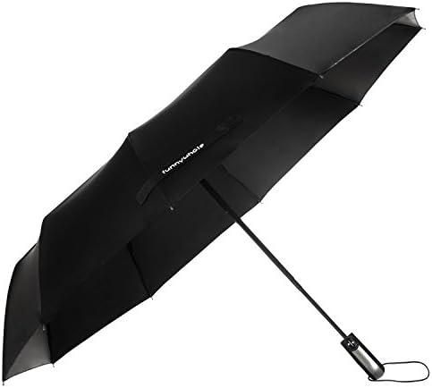 funnywhale Umbrella 10 Ribs Windproof Anti-UV Lightweight Auto Open Close Ergonomic Handle Double Layer Teflon Coating Folding Golf Automatic Umbrella