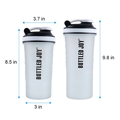 3 in 1 Protein Shaker Bottle BPA-Free Sports Water Bottle With Twist and Lock Storage Leakproof Mix Shake Bottle 20 oz 600ml White - Thumbnail 5