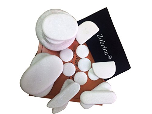Zabrina 20 pcs Cold Stone Massage Stone Set Handcrafted Marble Stone Set