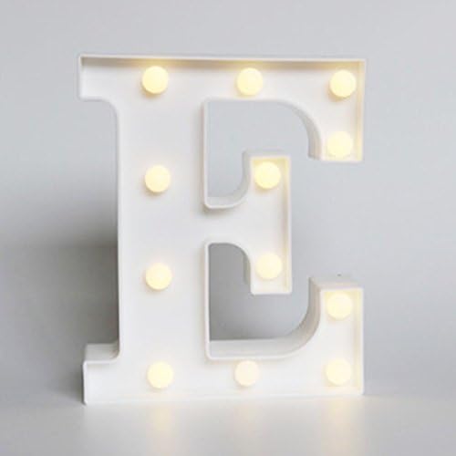 LED Light Up , Letter Lights Alphabet Light Up Sign for Wedding Home Party Bar Decoration (E)