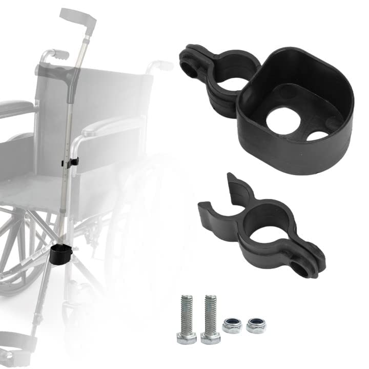 GAESHOW 2pcs Walking Stick Holders, Cane Holder for Drive Rollator, Walking Stick Rack for Wheelchair, Cane Holder Crutch Holder for Electric Wheelchairs Mobility Scooter Drive Rollator