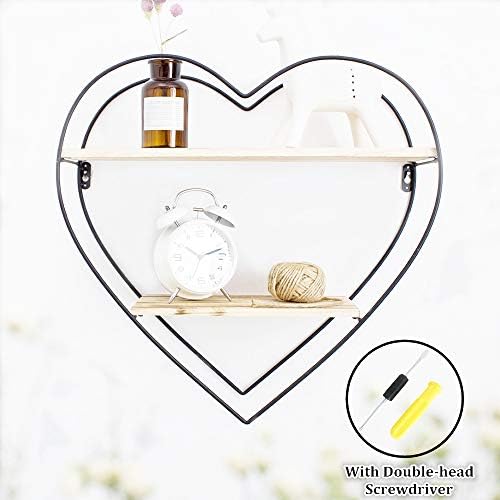 hebensi Floating Wall Mount Shelves Book Shelves Wooden Storage Rack Art Rustic Wood Hanging Shelves with Vintage Wooden Storage Holder