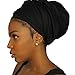 Stretch Head Wraps for Women | Extra Long Jersey Knit Turbans| Soft Cotton African Head wrap Scarf | BLACK HEAD WRAP