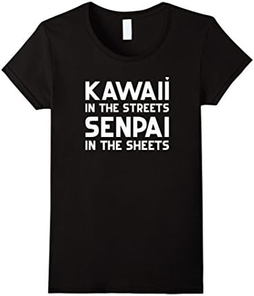 Womens Funny Kawaii Senpai in the sheets T-Shirt for Anime Fans Medium Black