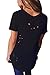 Intial Women's Short Sleeve Cross Front Distressed Tee T Shirt Casual Tops