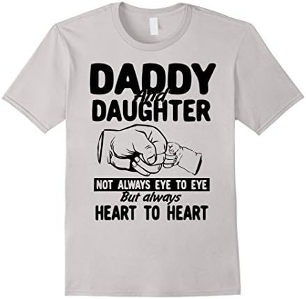 Men's Daddy and Daughter always heart to heart T-Shirt Small Silver