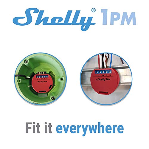 Shelly 1 One PM Smart Relay Switch WiFi Open Source Wireless Home Automation iOS Android Application (4 Pack) - Thumbnail 3