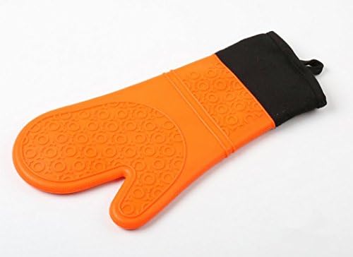 GYMNLJY Add cotton Silicone glove Oven mitts Insulated gloves Five fingers Non-Slip Baking gloves£¨pack of 2£ , orange